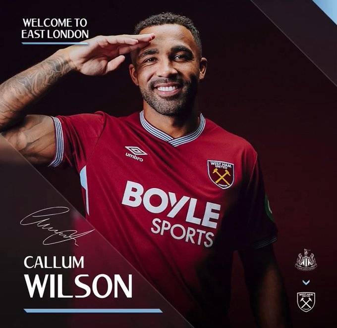 官方：西(xī)汉姆联免签纽卡(kǎ)斯尔前锋卡(kǎ)勒姆-威尔逊